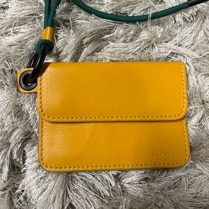 Fossil Lance Yellow Leather Card holder